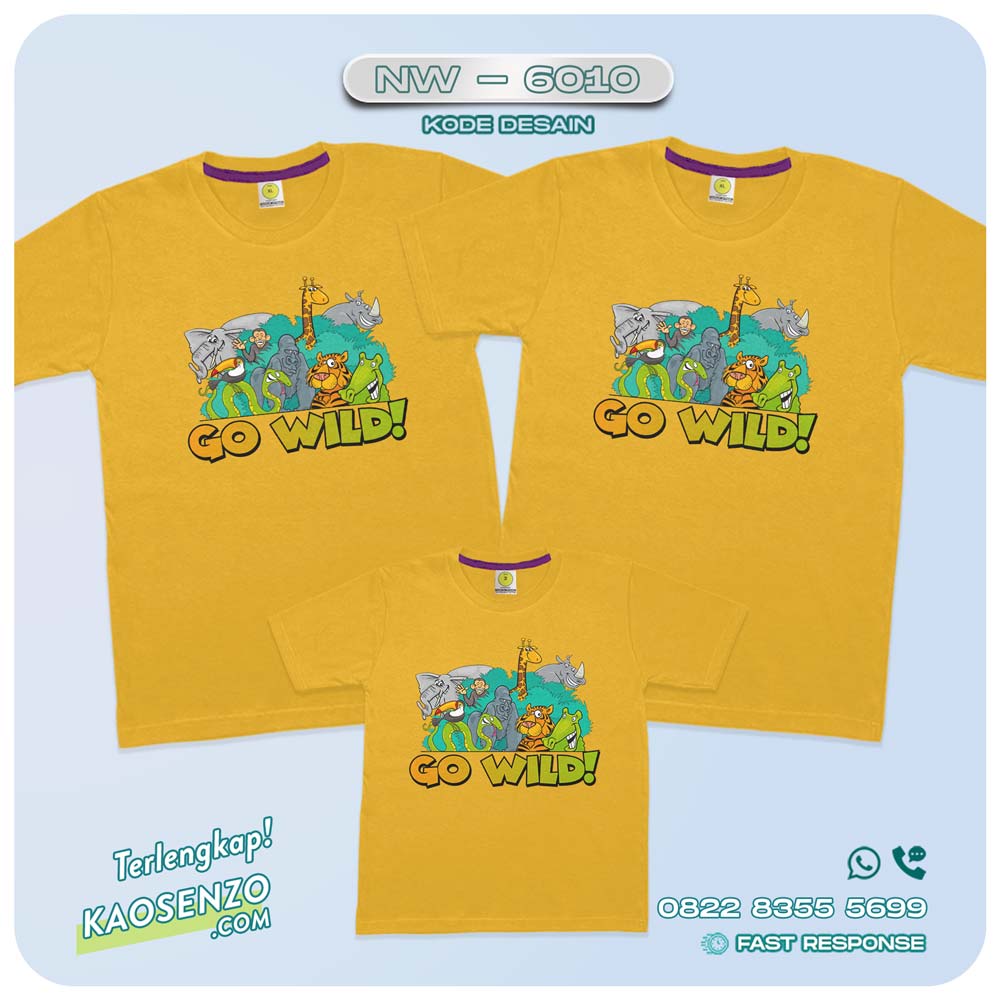 Baju Kaos Couple Keluarga Animal Zoo | Kaos Ultah Anak | Kaos Animal Zoo - NW 6010