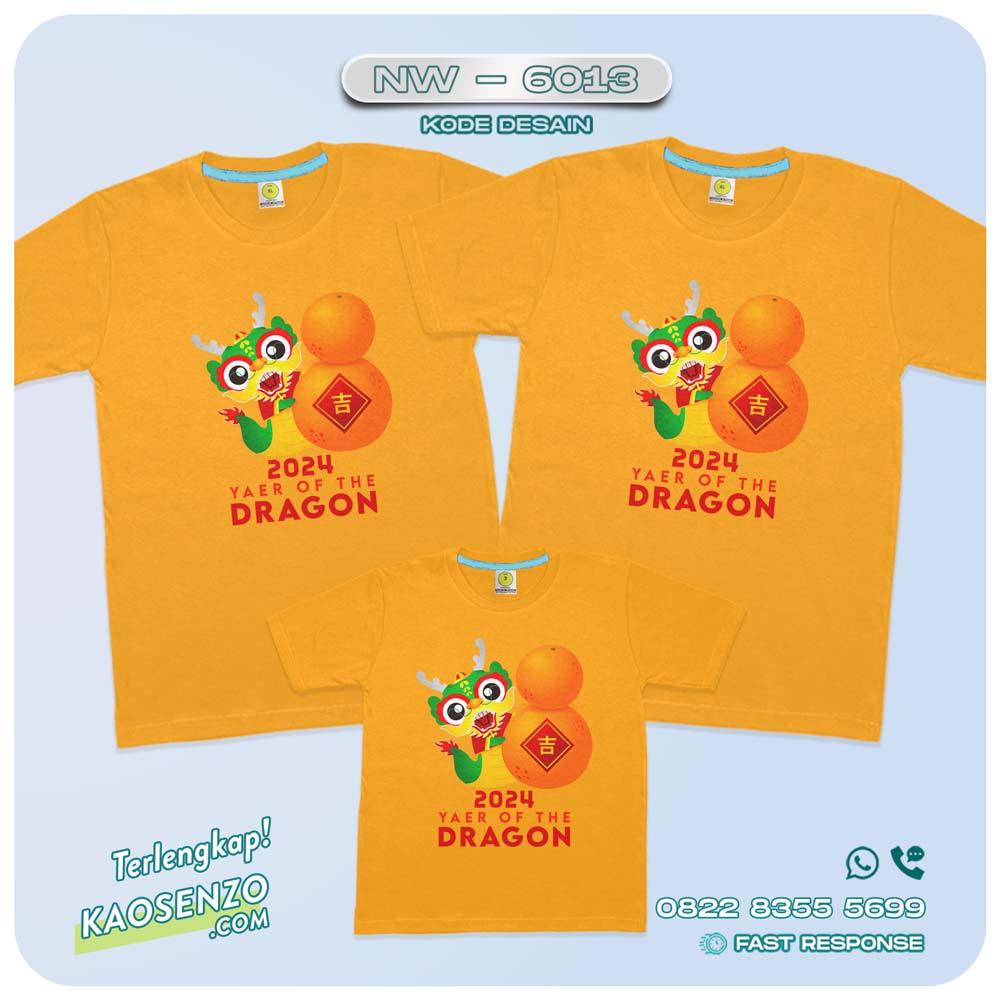 Baju Kaos Couple Keluarga Imlek | Kaos Family Custom Chinese New Year | Kaos Imlek - NW 6013