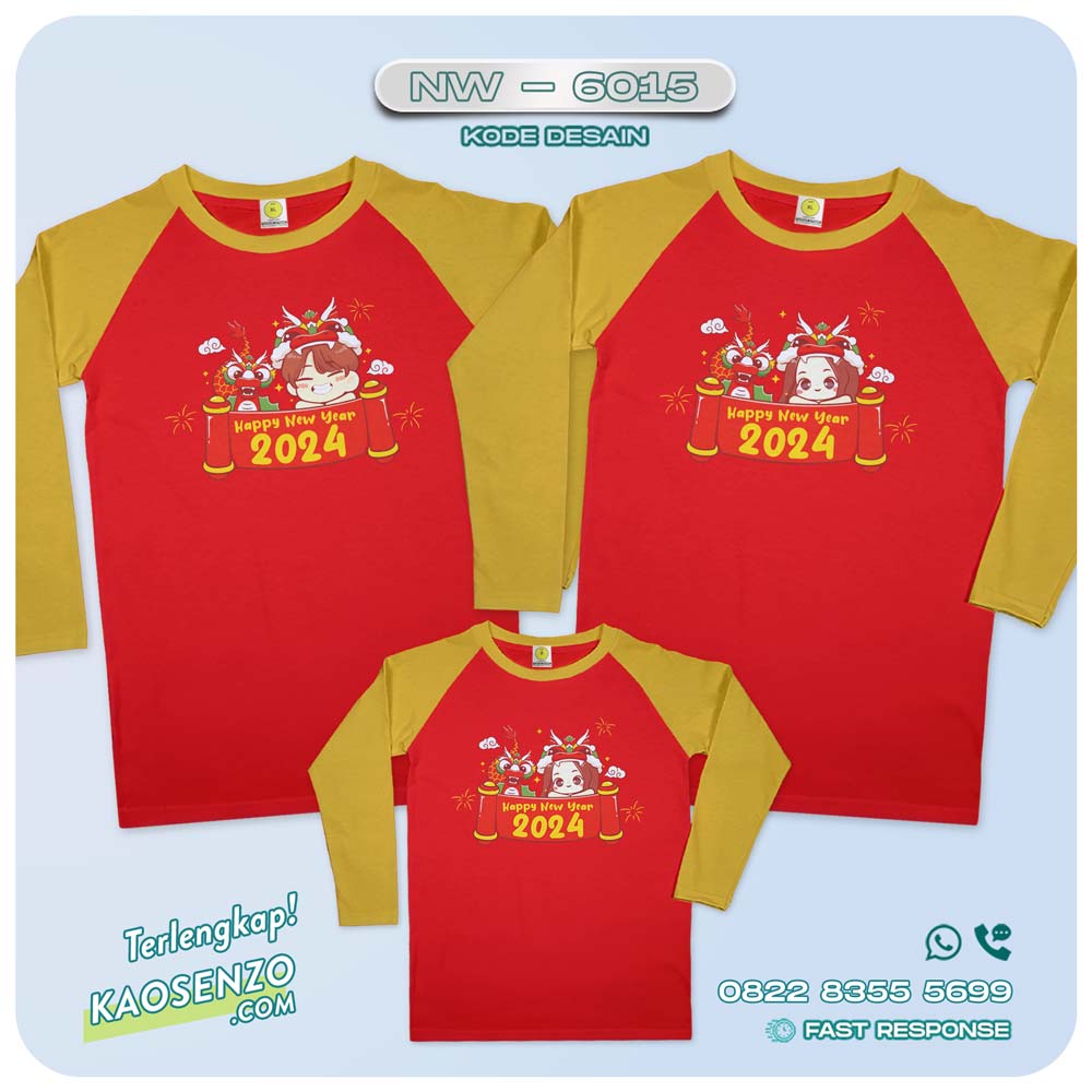 Baju Kaos Couple Keluarga Imlek | Kaos Family Custom Chinese New Year | Kaos Imlek - NW 6015