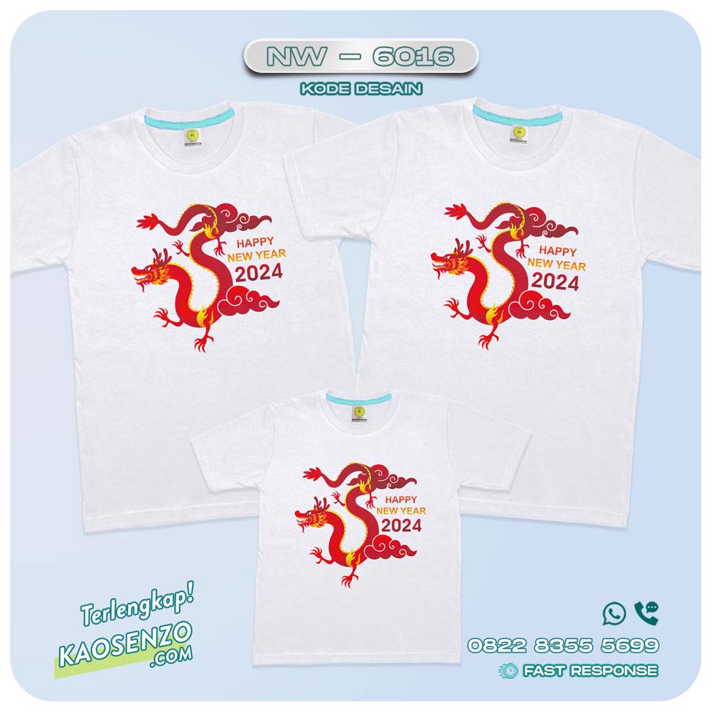 Baju Kaos Couple Keluarga Imlek | Kaos Family Custom Chinese New Year | Kaos Imlek - NW 6016