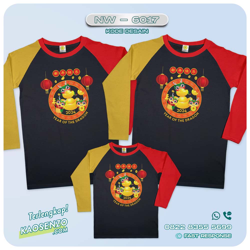 Baju Kaos Couple Keluarga Imlek | Kaos Family Custom Chinese New Year | Kaos Imlek - NW 6017