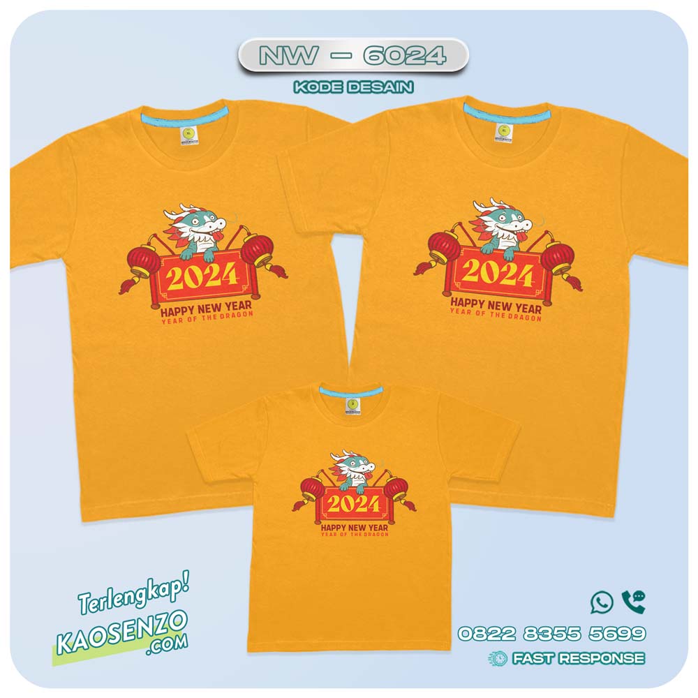 Baju Kaos Couple Keluarga Imlek | Kaos Family Custom Chinese New Year | Kaos Imlek - NW 6024