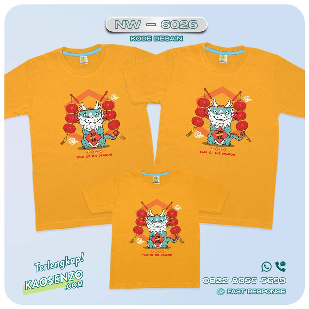 Baju Kaos Couple Keluarga Imlek | Kaos Family Custom Chinese New Year | Kaos Imlek - NW 6026