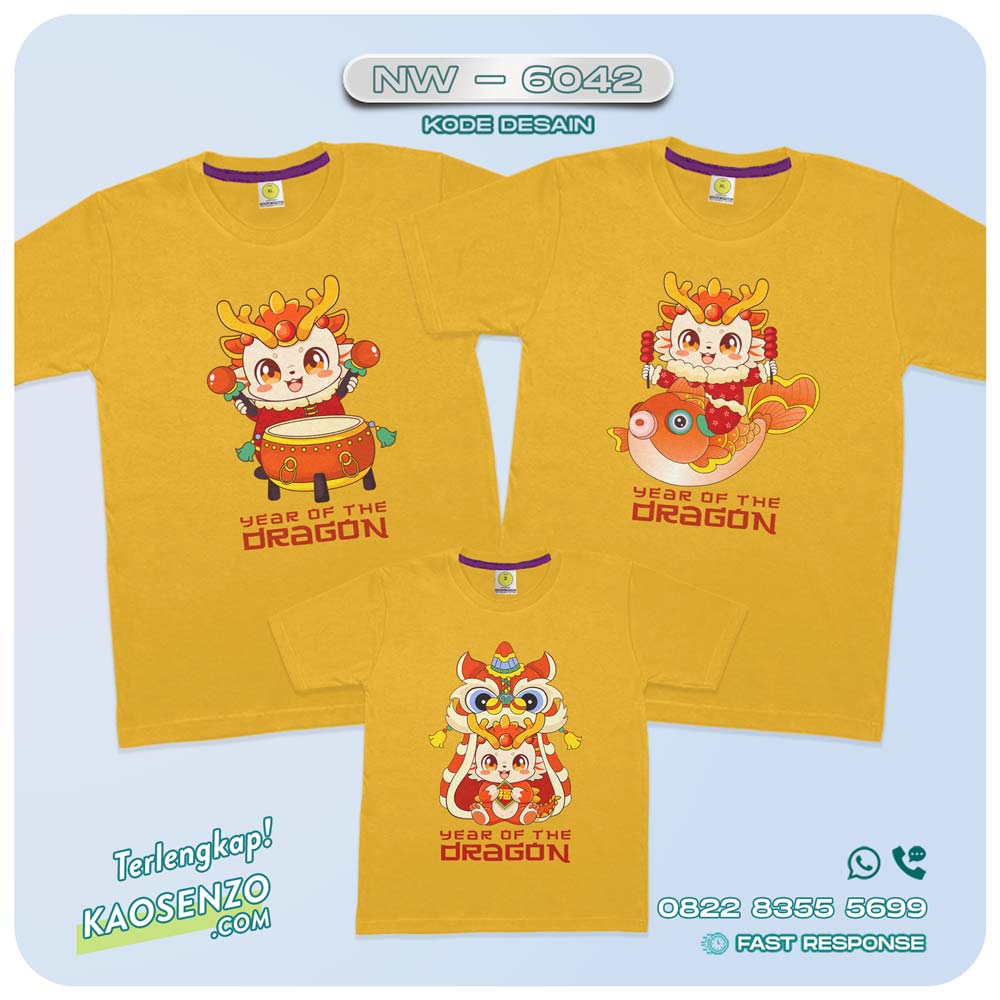 Baju Kaos Couple Keluarga Imlek | Kaos Family Custom Chinese New Year | Kaos Imlek - NW 6042