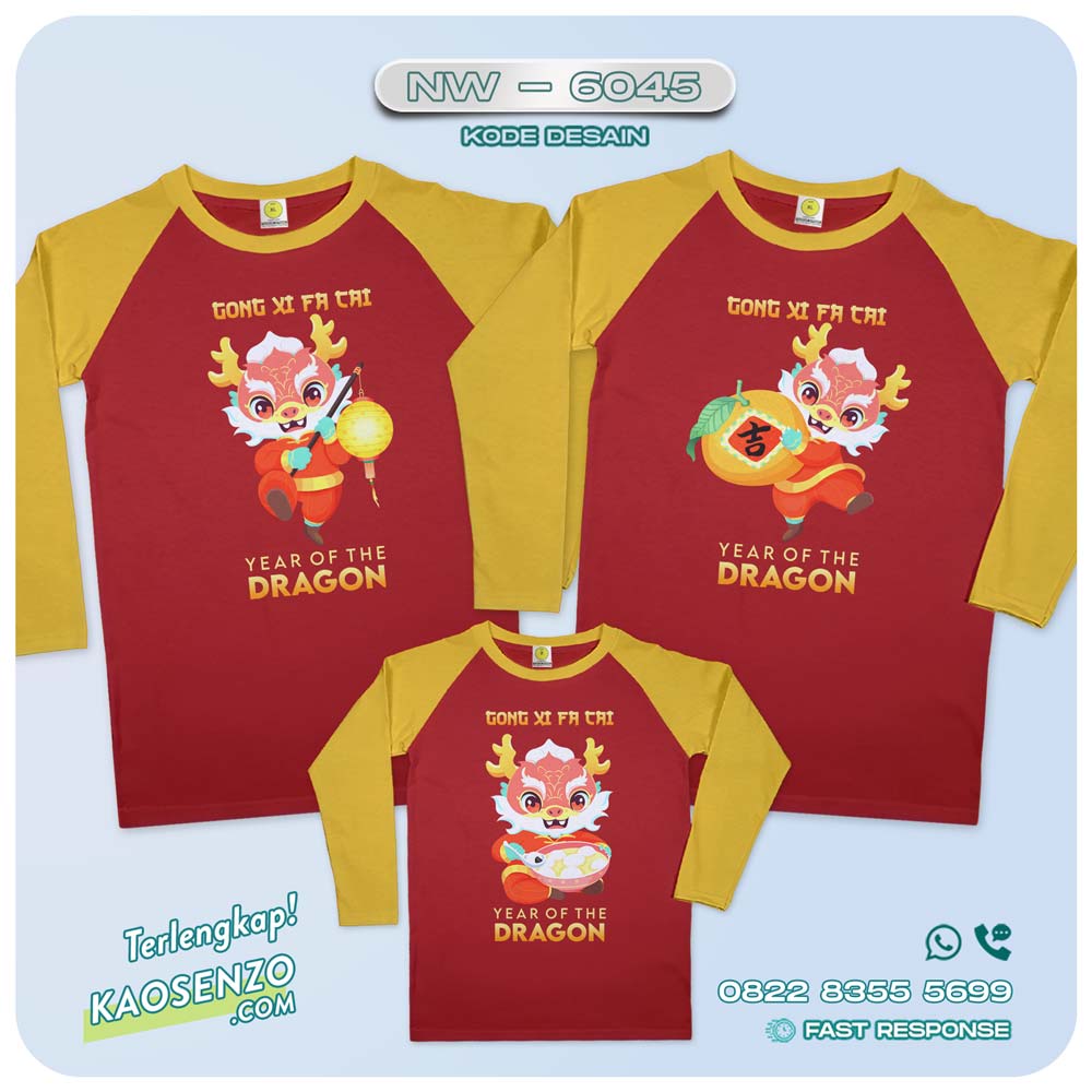 Baju Kaos Couple Keluarga Imlek | Kaos Family Custom Chinese New Year | Kaos Imlek - NW 6045