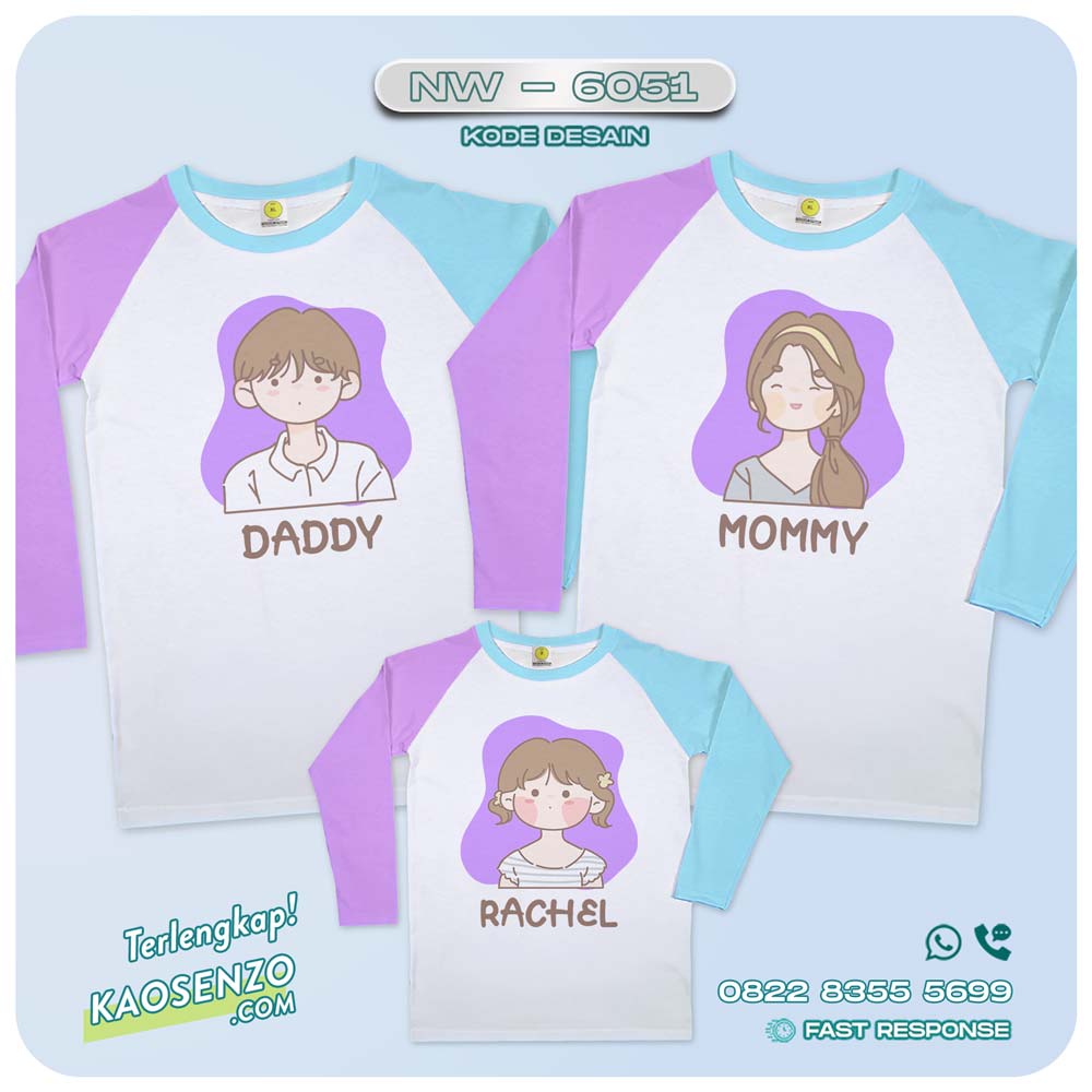 Baju Kaos Couple Keluarga Kartun Karakter | Kaos Family Custom Kartun Karakter | Kaos Kartun Karakter - NW 6051