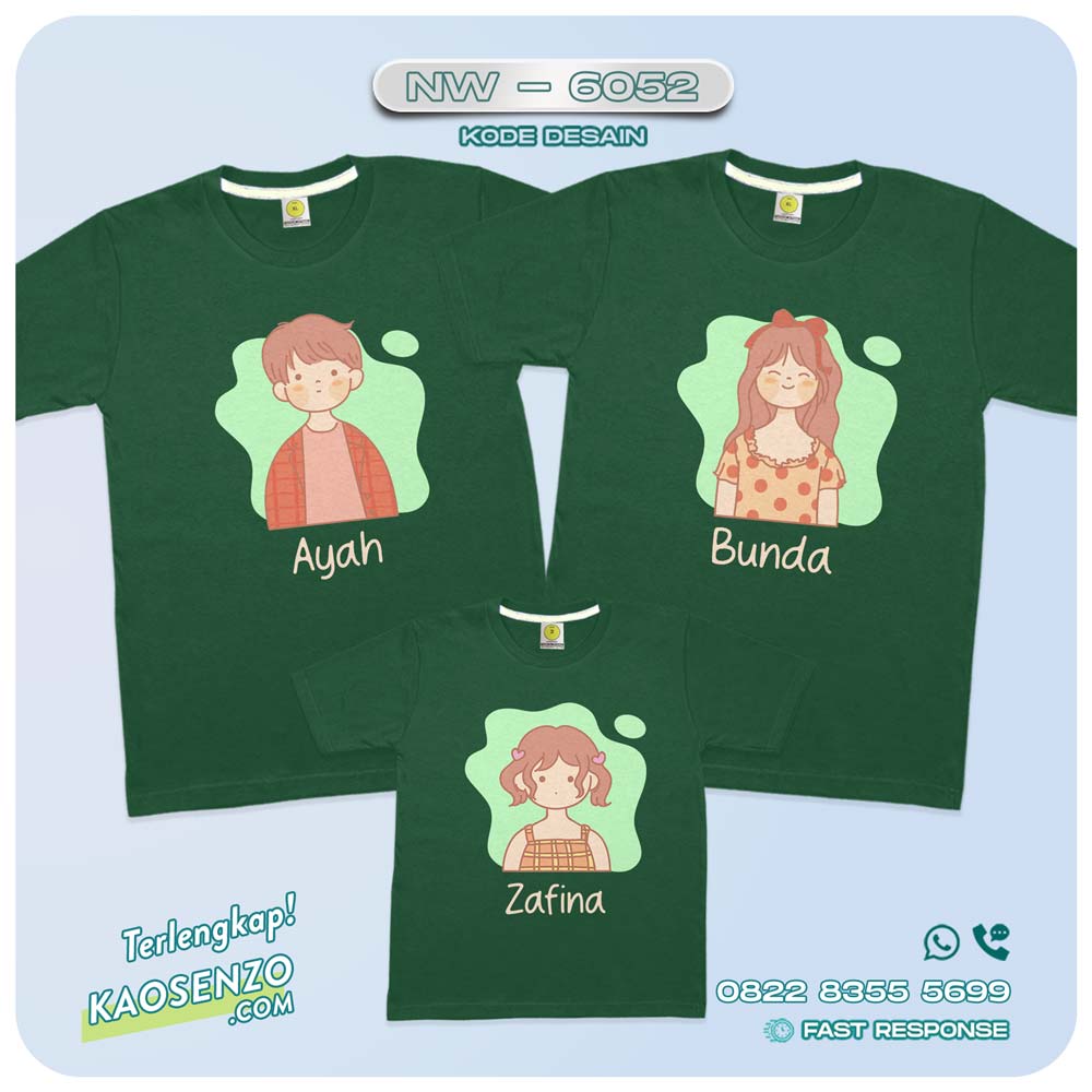 Baju Kaos Couple Keluarga Kartun Karakter | Kaos Family Custom Kartun Karakter | Kaos Kartun Karakter - NW 6052