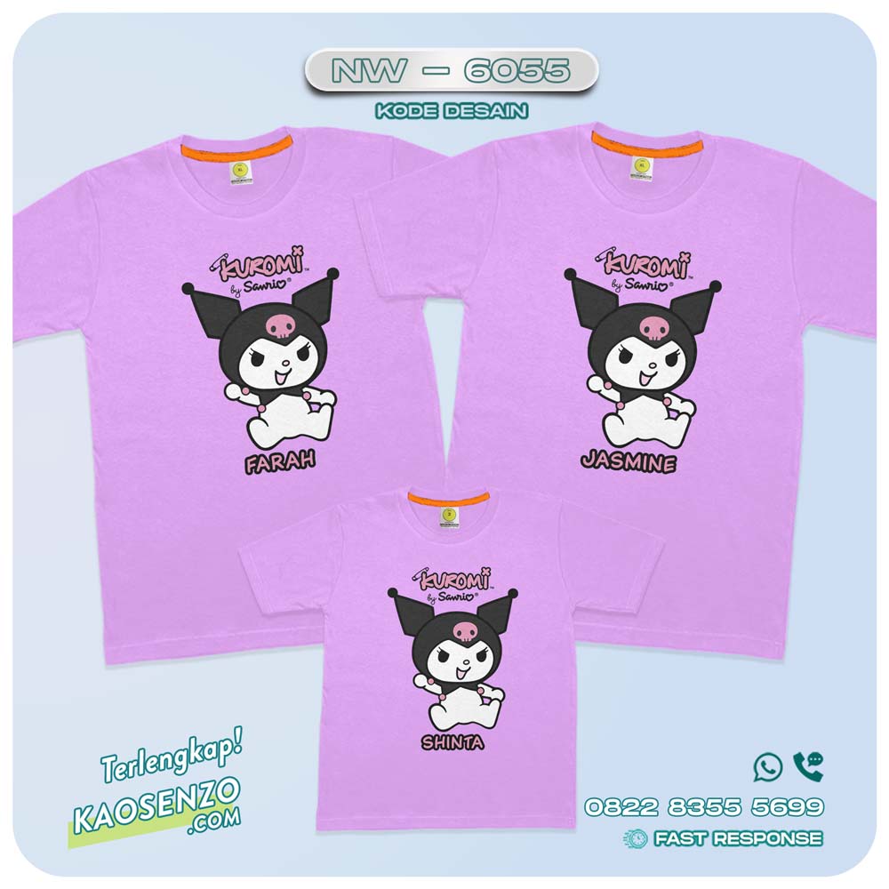 Baju Kaos Couple Keluarga Kuromi | Kaos Family Custom Kuromi | Kaos Kuromi - NW 6055