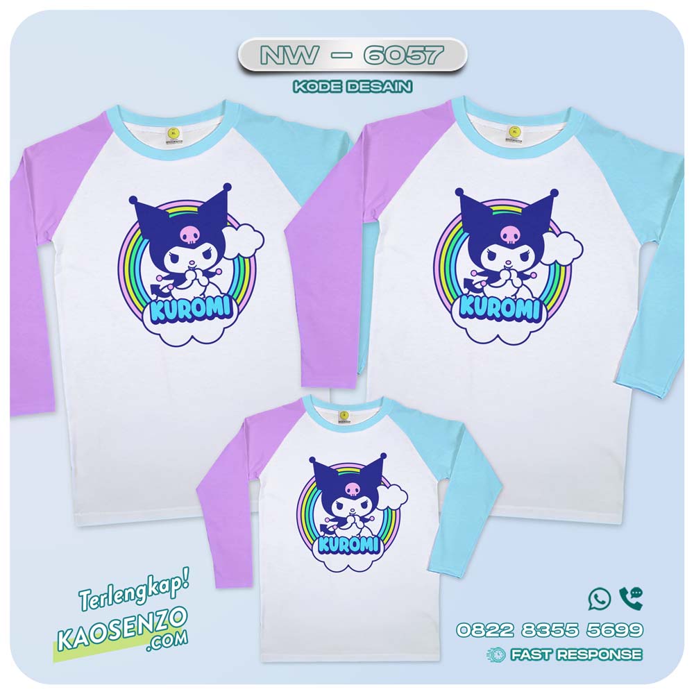 Baju Kaos Couple Keluarga Kuromi | Kaos Ultah Anak Kuromi | Kaos Kuromi - NW 6057