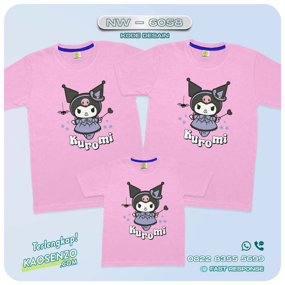 Baju Kaos Couple Keluarga Kuromi | Kaos Family Custom Kuromi | Kaos Kuromi - NW 6058