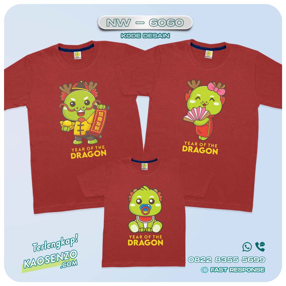 Baju Kaos Couple Keluarga Imlek | Kaos Family Custom Chinese New Year | Kaos Imlek - NW 6060