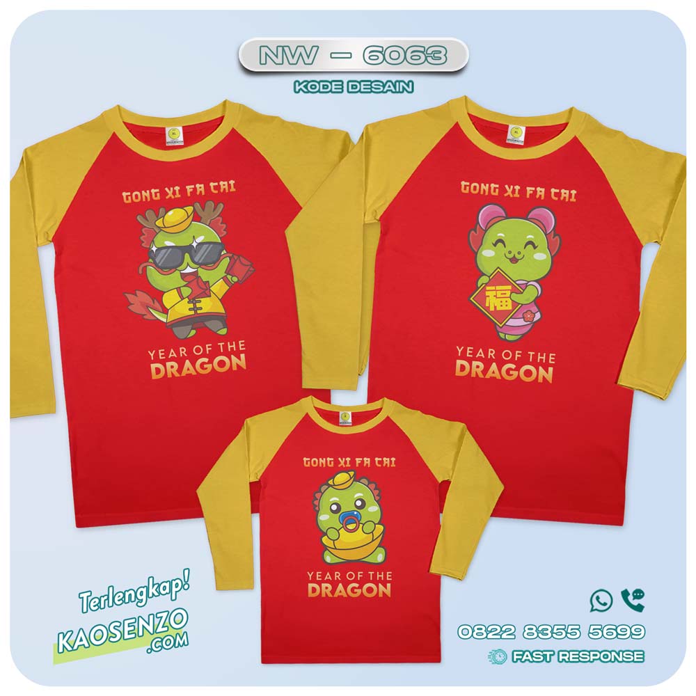 Baju Kaos Couple Keluarga Imlek | Kaos Family Custom Chinese New Year | Kaos Imlek - NW 6063