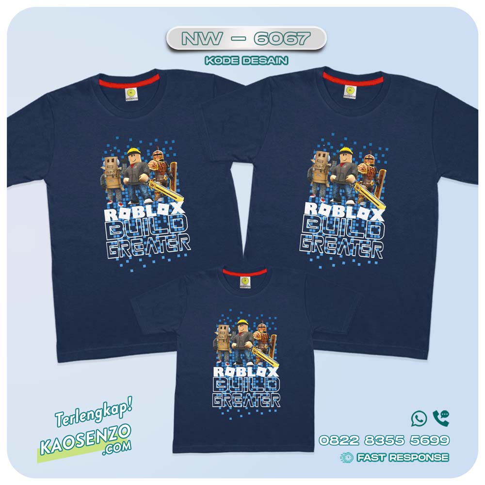 Baju Kaos Couple Keluarga Roblox | Kaos Family Custom | Kaos Roblox - NW 6067