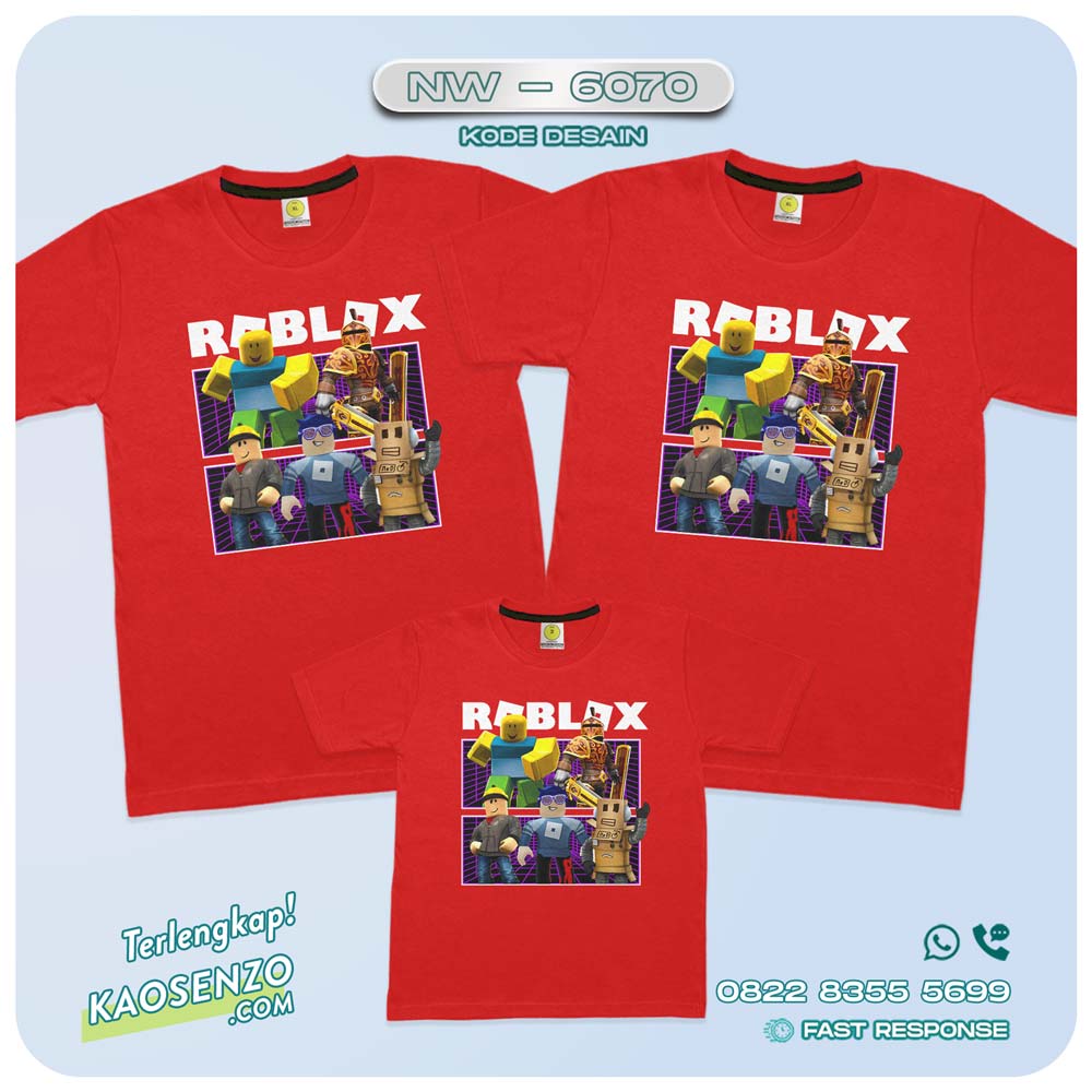 Baju Kaos Couple Keluarga Roblox | Kaos Family Custom | Kaos Roblox - NW 6070