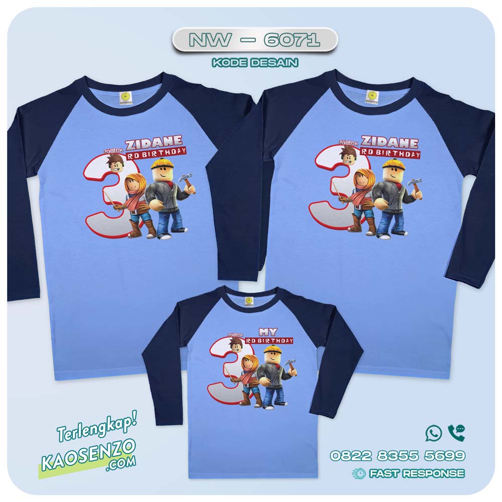 Baju Kaos Couple Keluarga Roblox | Kaos Ultah Anak | Kaos Roblox - NW 6071