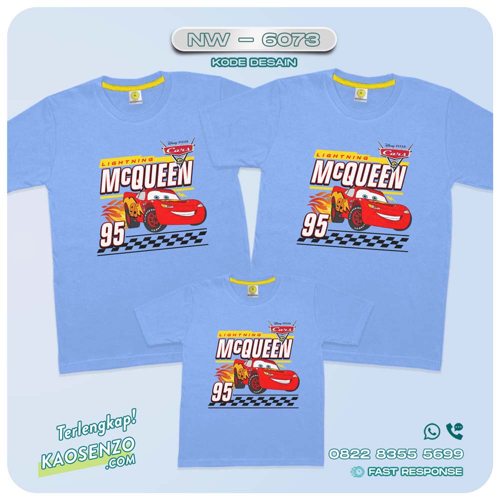 Baju Kaos Couple Keluarga Cars | Kaos Family Custom| Kaos Motif Cars - NW 6073