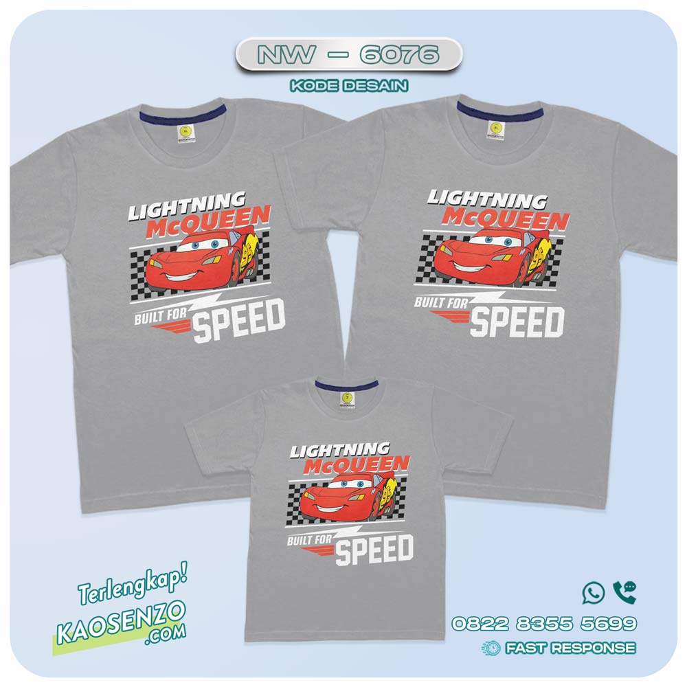 Baju Kaos Couple Keluarga Cars | Kaos Family Custom| Kaos Motif Cars - NW 6076