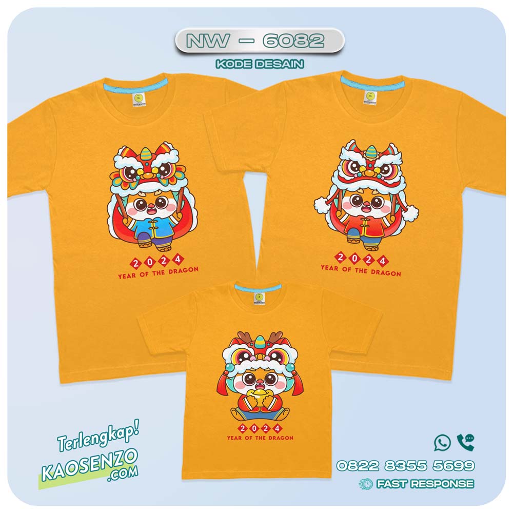 Baju Kaos Couple Keluarga Imlek | Kaos Family Custom Chinese New Year | Kaos Imlek - NW 6082
