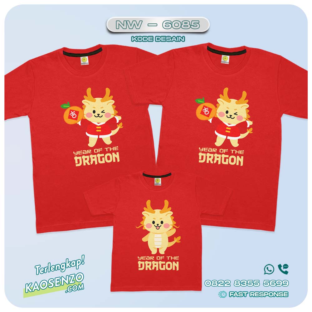 Baju Kaos Couple Keluarga Imlek | Kaos Family Custom Chinese New Year | Kaos Imlek - NW 6085