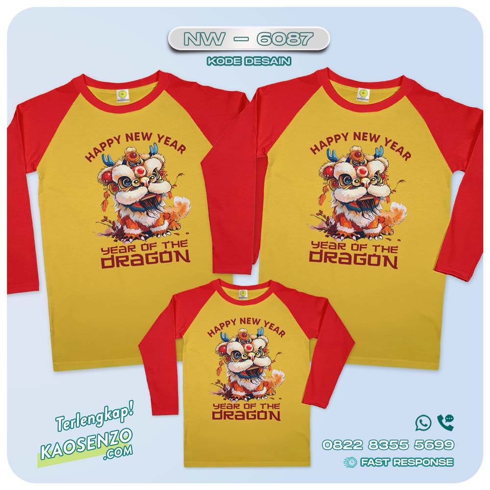 Baju Kaos Couple Keluarga Imlek | Kaos Family Custom Chinese New Year | Kaos Imlek - NW 6087