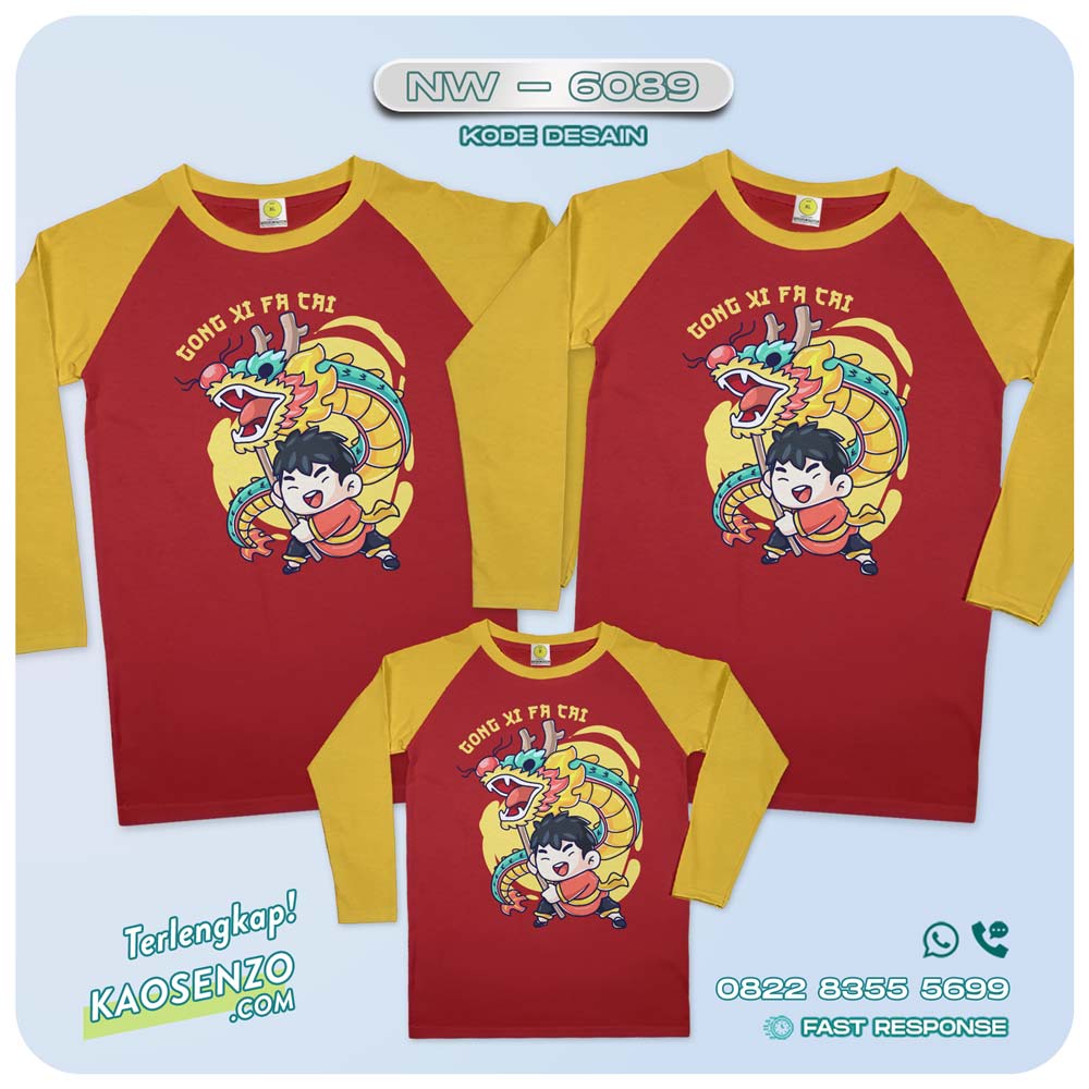 Baju Kaos Couple Keluarga Imlek | Kaos Family Custom Chinese New Year | Kaos Imlek - NW 6089