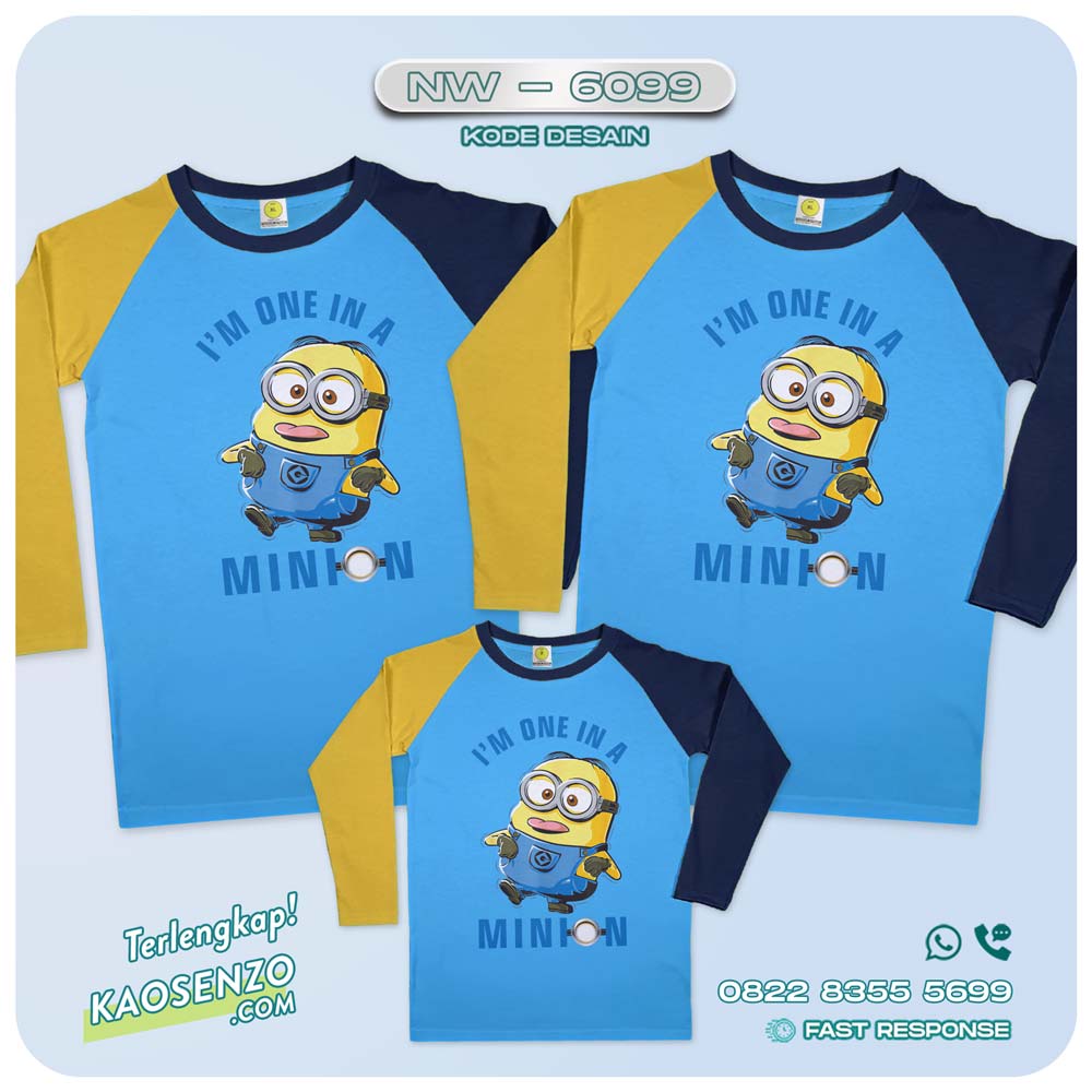 Baju Kaos Couple Keluarga Minion | Kaos Family Custom | Kaos Minion - NW 6099