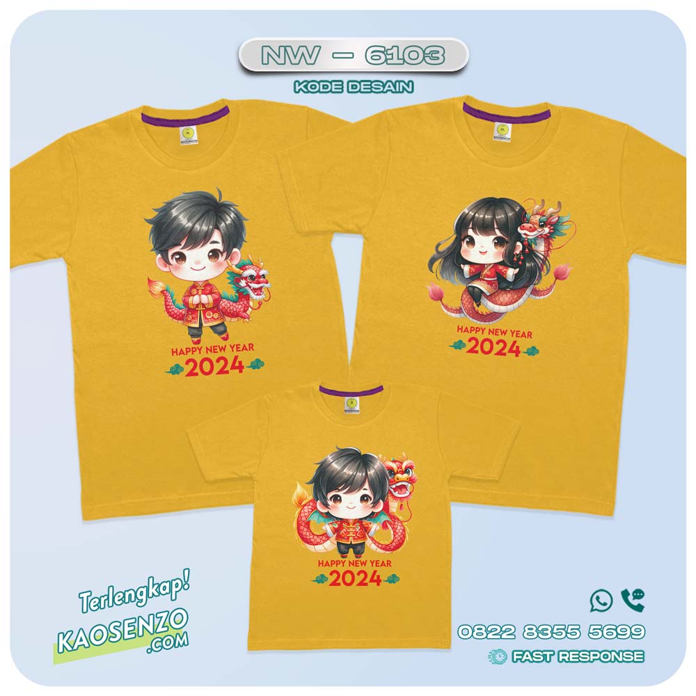 Baju Kaos Couple Keluarga Imlek | Kaos Family Custom Chinese New Year | Kaos Imlek - NW 6103