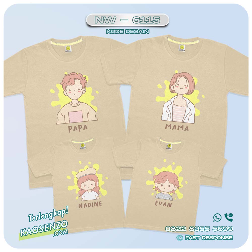 Baju Kaos Couple Keluarga Kartun Karakter | Kaos Family Custom Kartun Karakter | Kaos Kartun Karakter - NW 6115