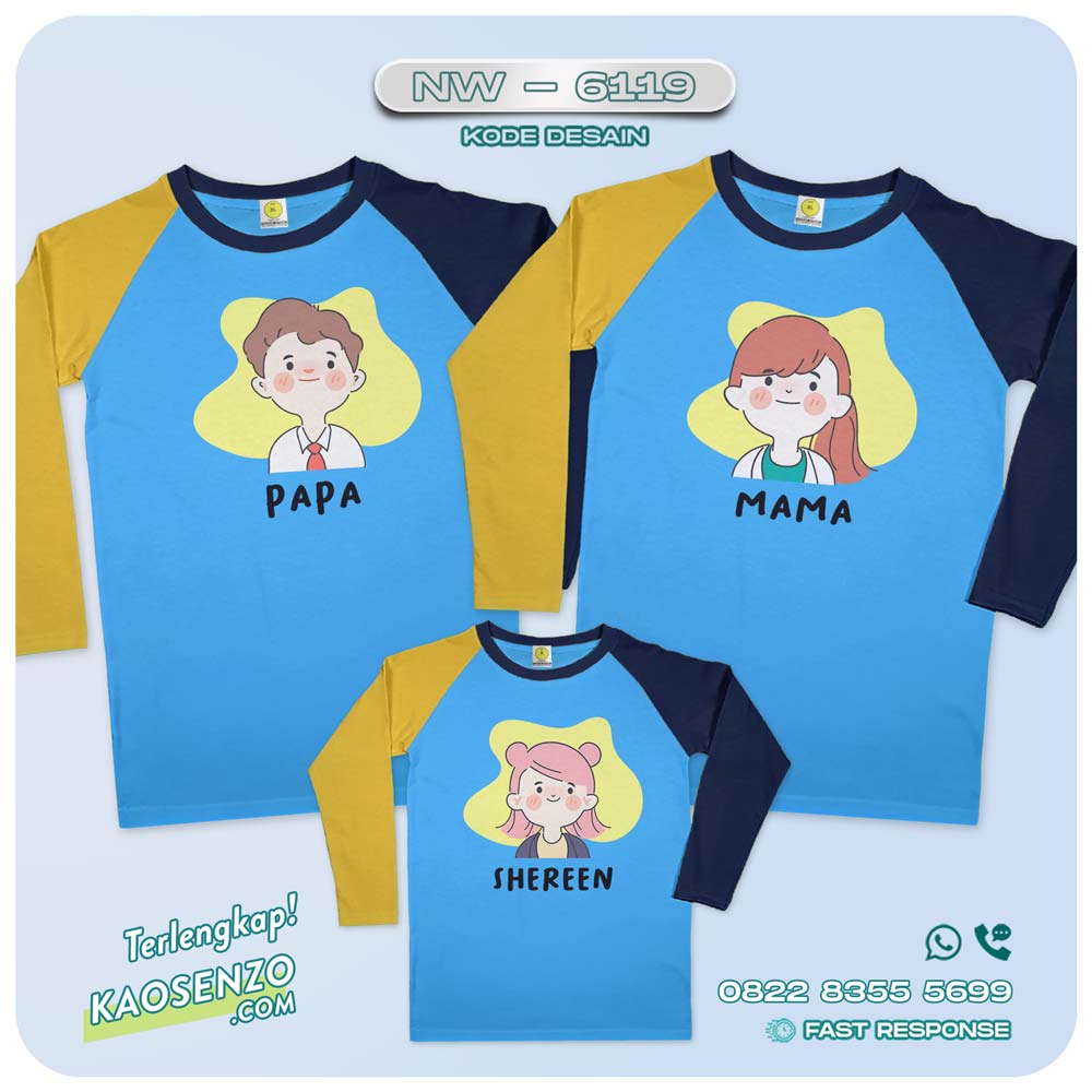 Baju Kaos Couple Keluarga Kartun Karakter | Kaos Family Custom Kartun Karakter | Kaos Kartun Karakter - NW 6119