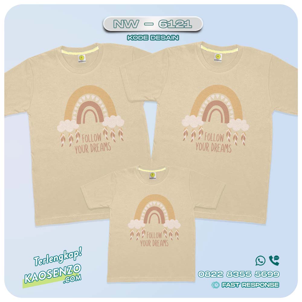 Baju Kaos Couple Keluarga Boho Rainbow | Kaos Family Custom Boho Rainbow | Kaos Boho Rainbow - NW 6121