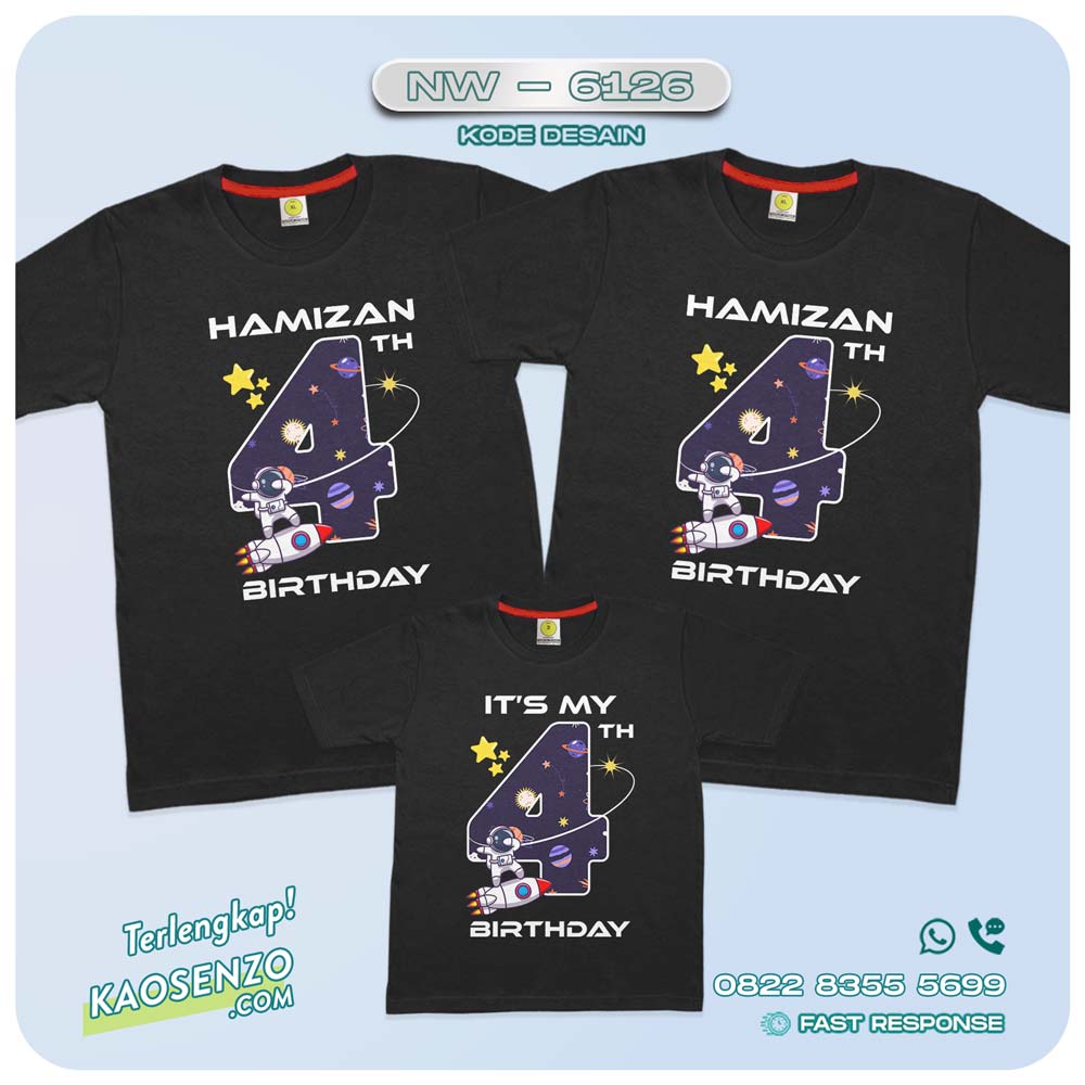 Baju Kaos Couple Keluarga Astronot | Kaos Family Custom | Kaos Astronot - NW 6126