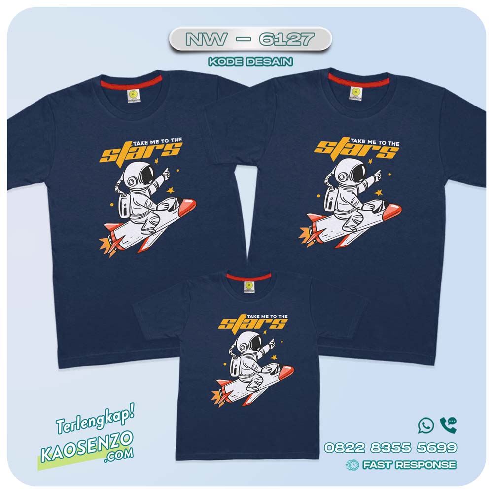 Baju Kaos Couple Keluarga Astronot | Kaos Family Custom | Kaos Astronot - NW 6127