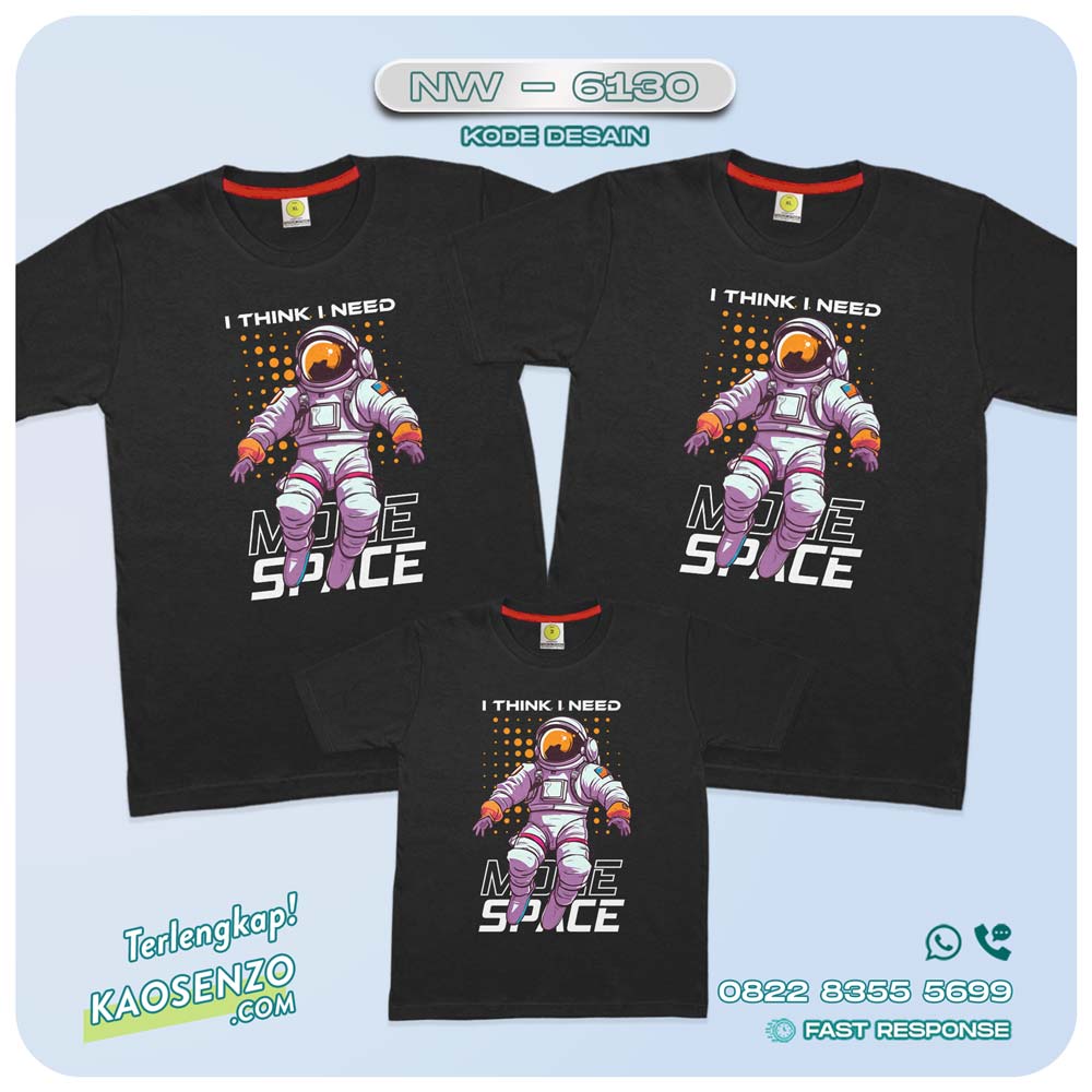 Baju Kaos Couple Keluarga Astronot | Kaos Family Custom | Kaos Astronot - NW 6130