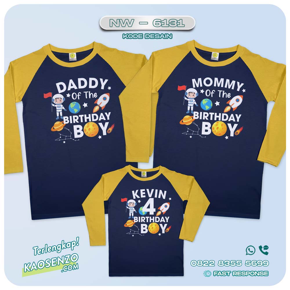 Baju Kaos Couple Keluarga Astronot | Kaos Ultah Anak Astronot | Kaos Family Custom | Kaos Astronot - NW 6131