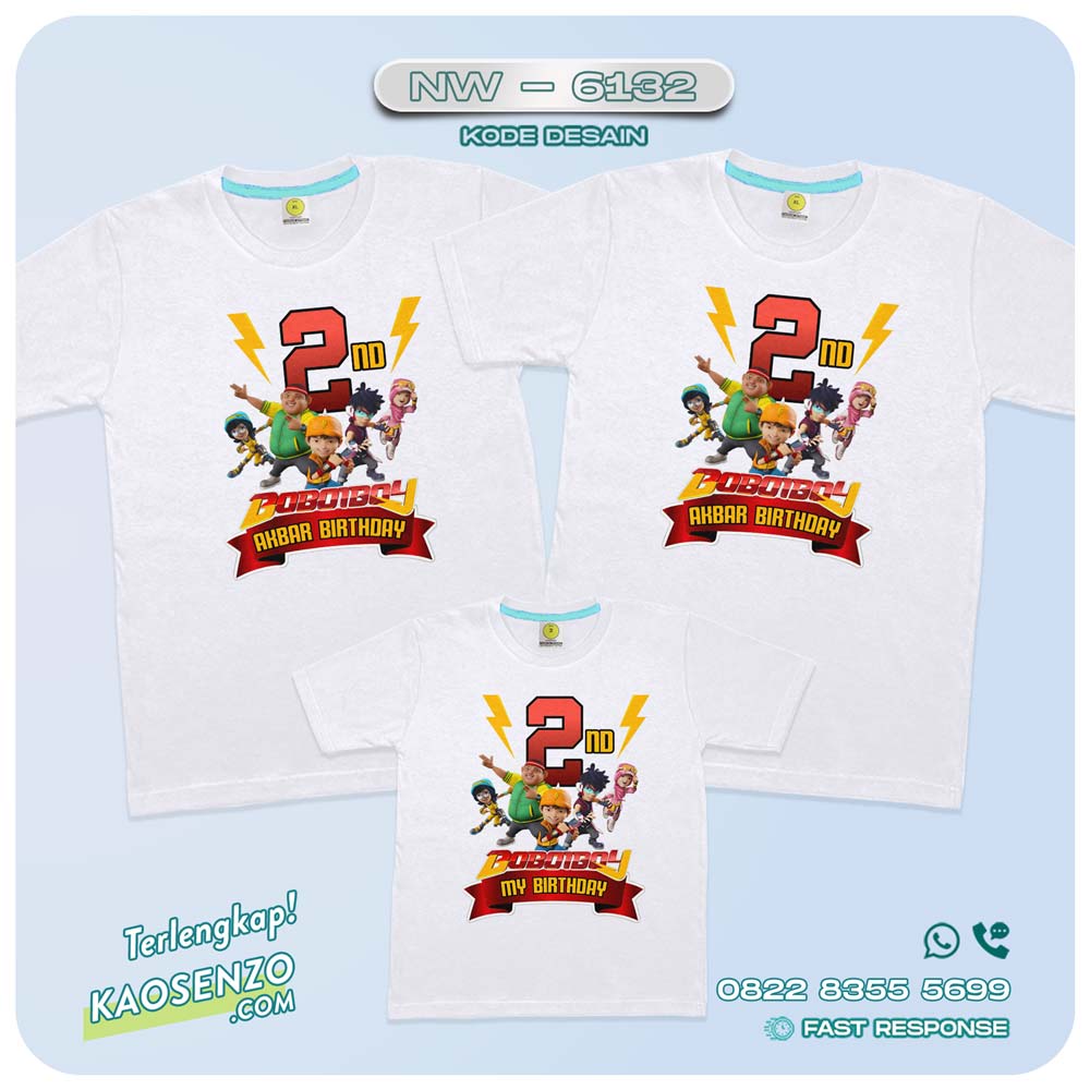 Baju Kaos Couple Keluarga Boboiboy | Kaos Family Custom Boboiboy | Kaos Boboiboy - NW 6132