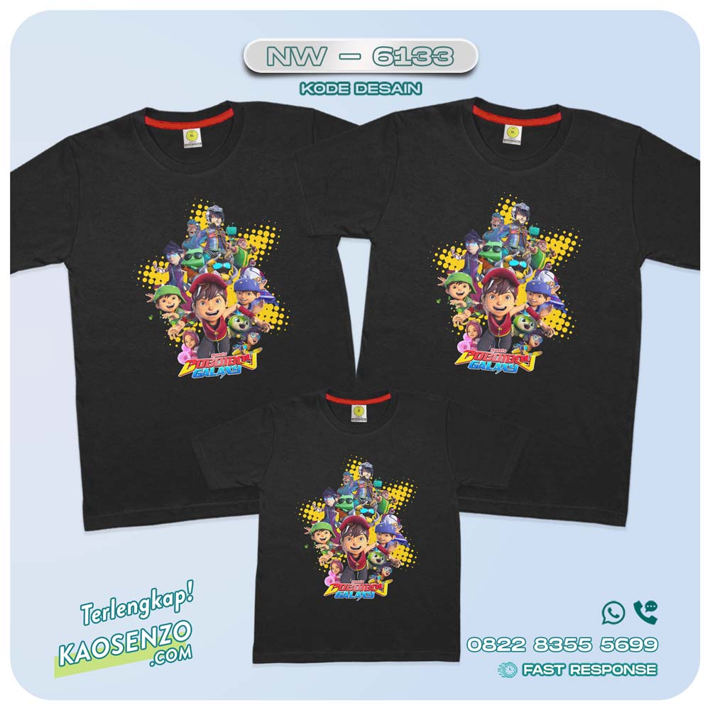 Baju Kaos Couple Keluarga Boboiboy | Kaos Family Custom | Kaos Boboiboy - NW 6133