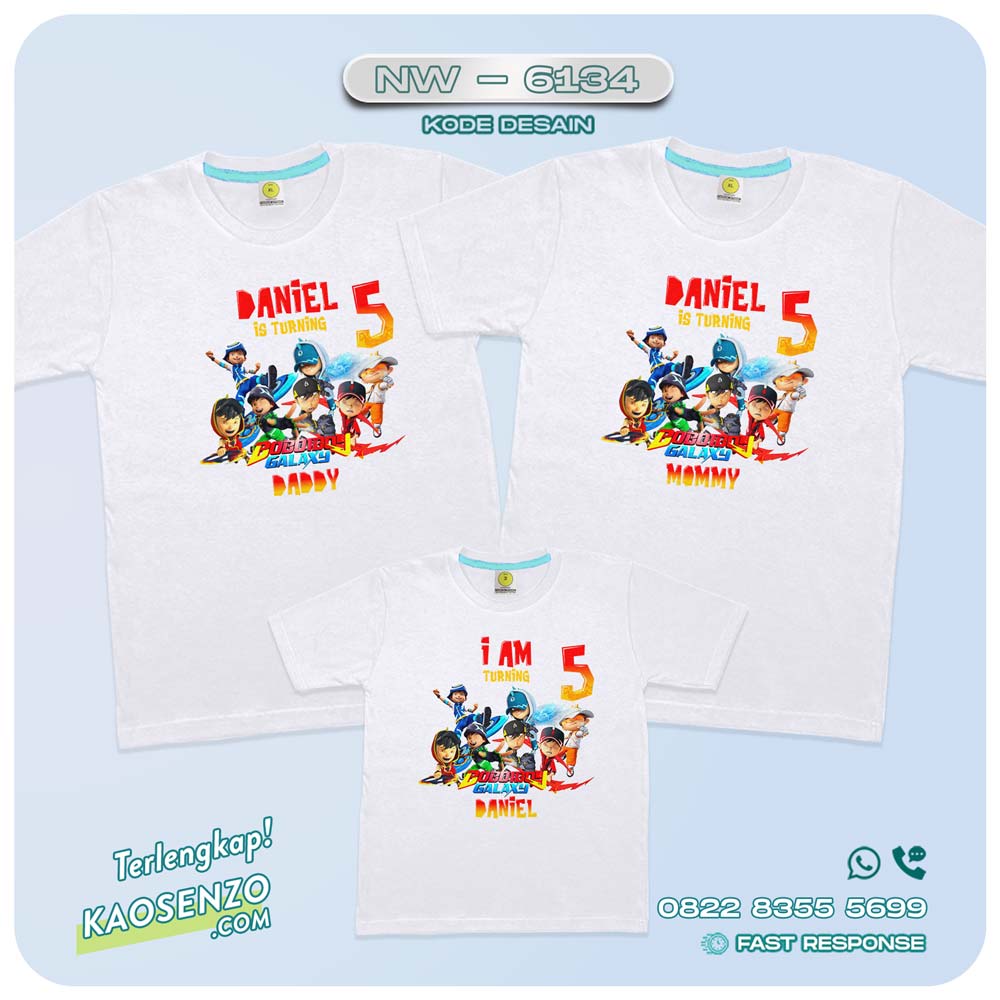 Baju Kaos Couple Keluarga Boboiboy | Kaos Family Custom Boboiboy | Kaos Boboiboy - NW 6134