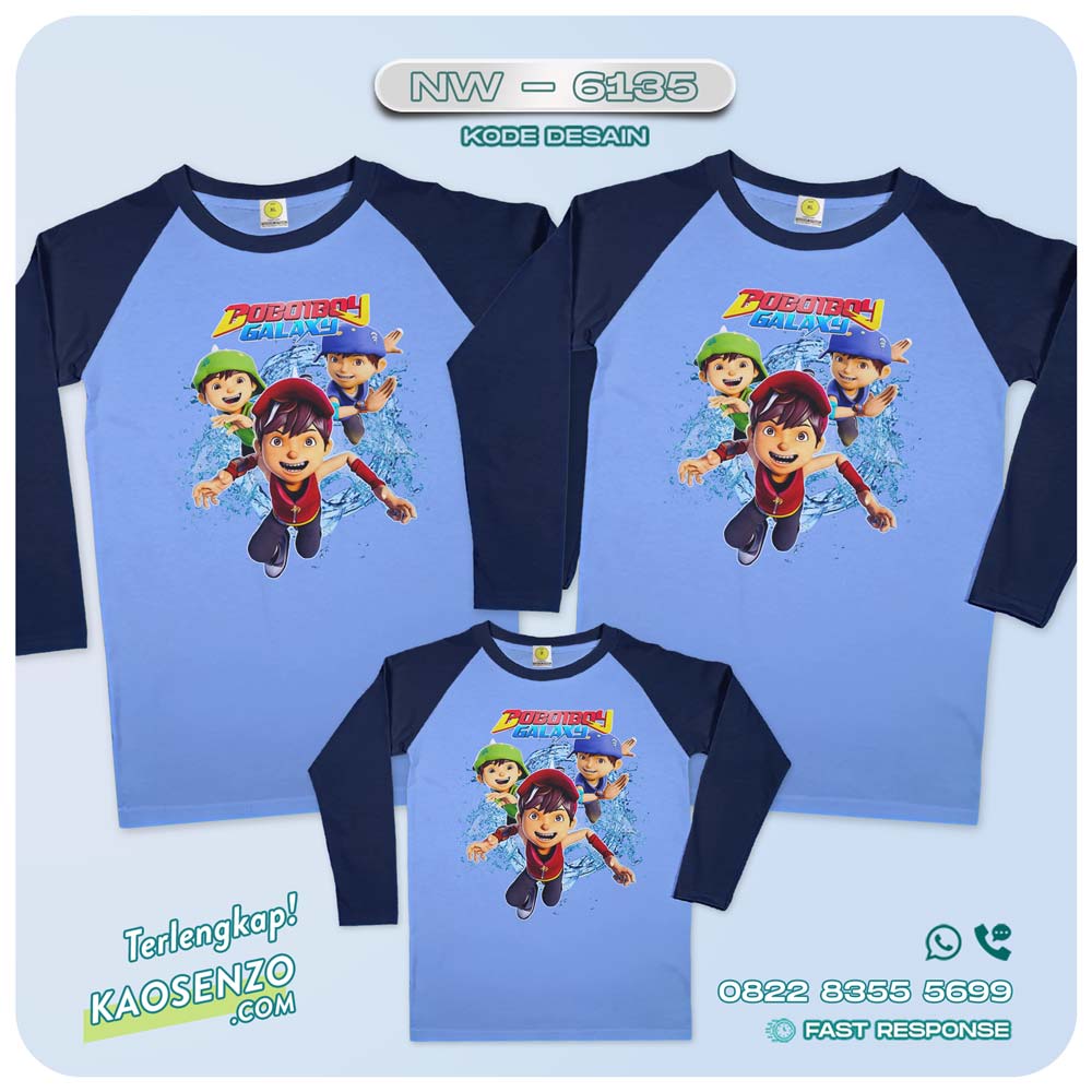 Baju Kaos Couple Keluarga Boboiboy | Kaos Family Custom | Kaos Boboiboy - NW 6135