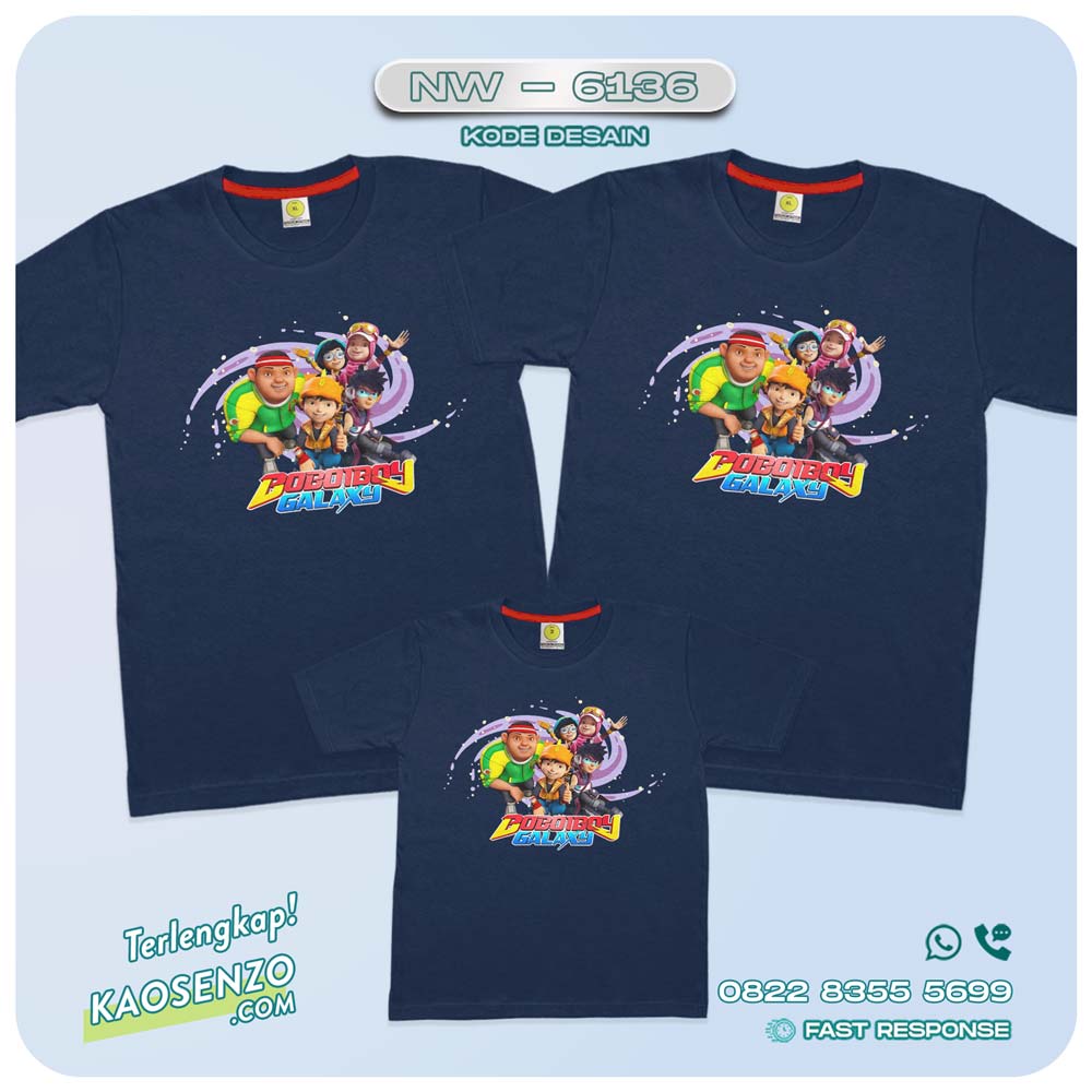 Baju Kaos Couple Keluarga Boboiboy | Kaos Family Custom | Kaos Boboiboy - NW 6136