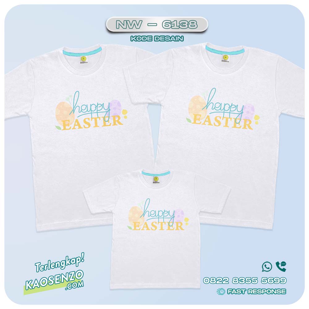 Baju Kaos Couple Keluarga Easter | Kaos Tema Paskah | Kaos Family Custom | Kaos Easter - NW 6138