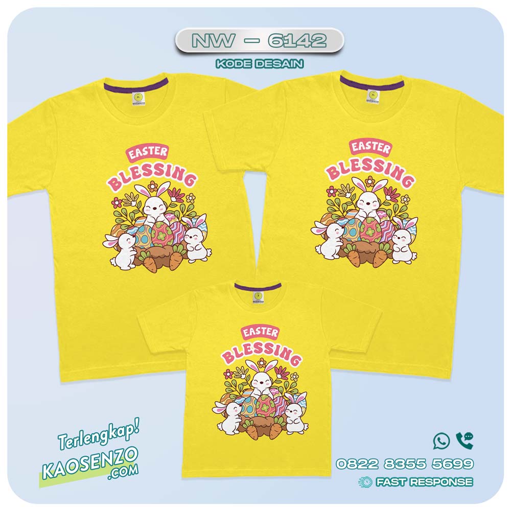 Baju Kaos Couple Keluarga Easter | Kaos Tema Paskah | Kaos Family Custom | Kaos Easter - NW 6142