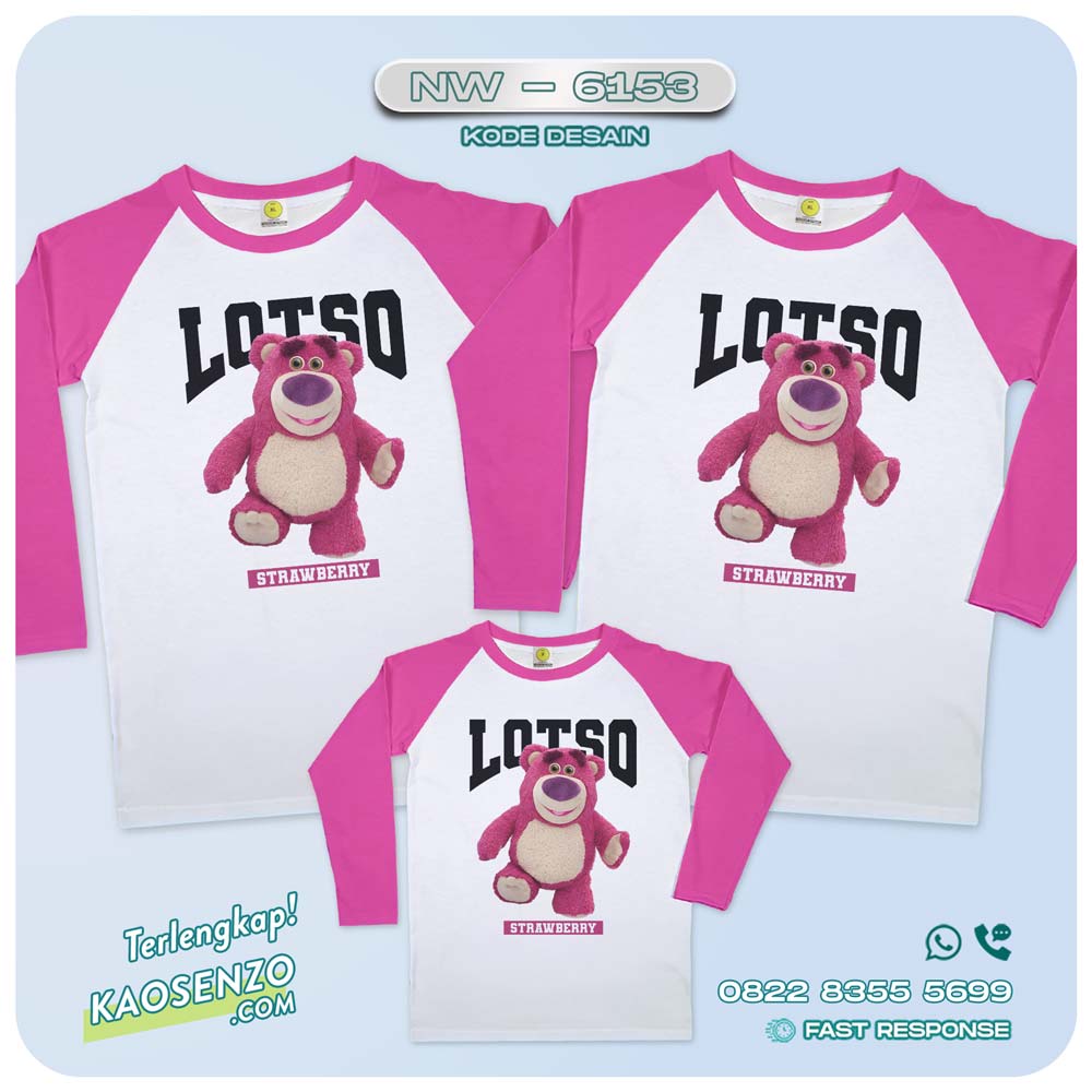 Baju Kaos Couple Keluarga Lotso | Kaos Ulang Tahun Lotso | Kaos Family Custom | Kaos Lotso - NW 6153