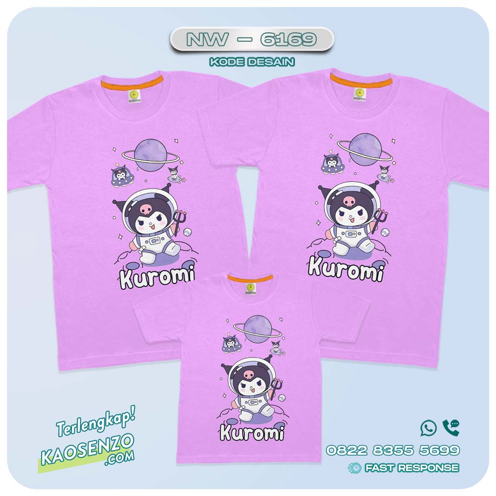 Baju Kaos Couple Keluarga Kuromi | Kaos Family Custom Kuromi | Kaos Kuromi - NW 6169