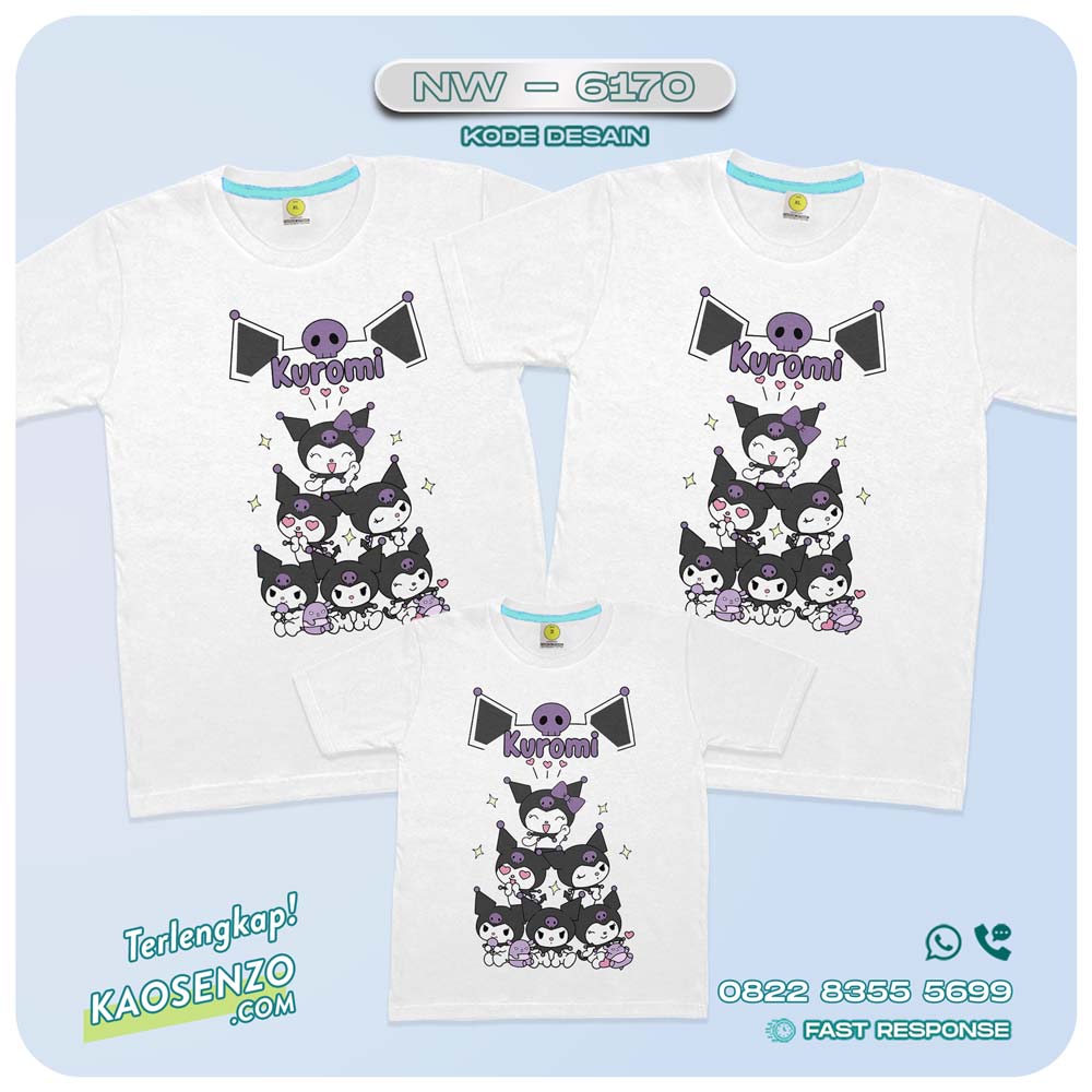 Baju Kaos Couple Keluarga Kuromi | Kaos Family Custom Kuromi | Kaos Ultah Anak | Kaos Kuromi - NW 6170