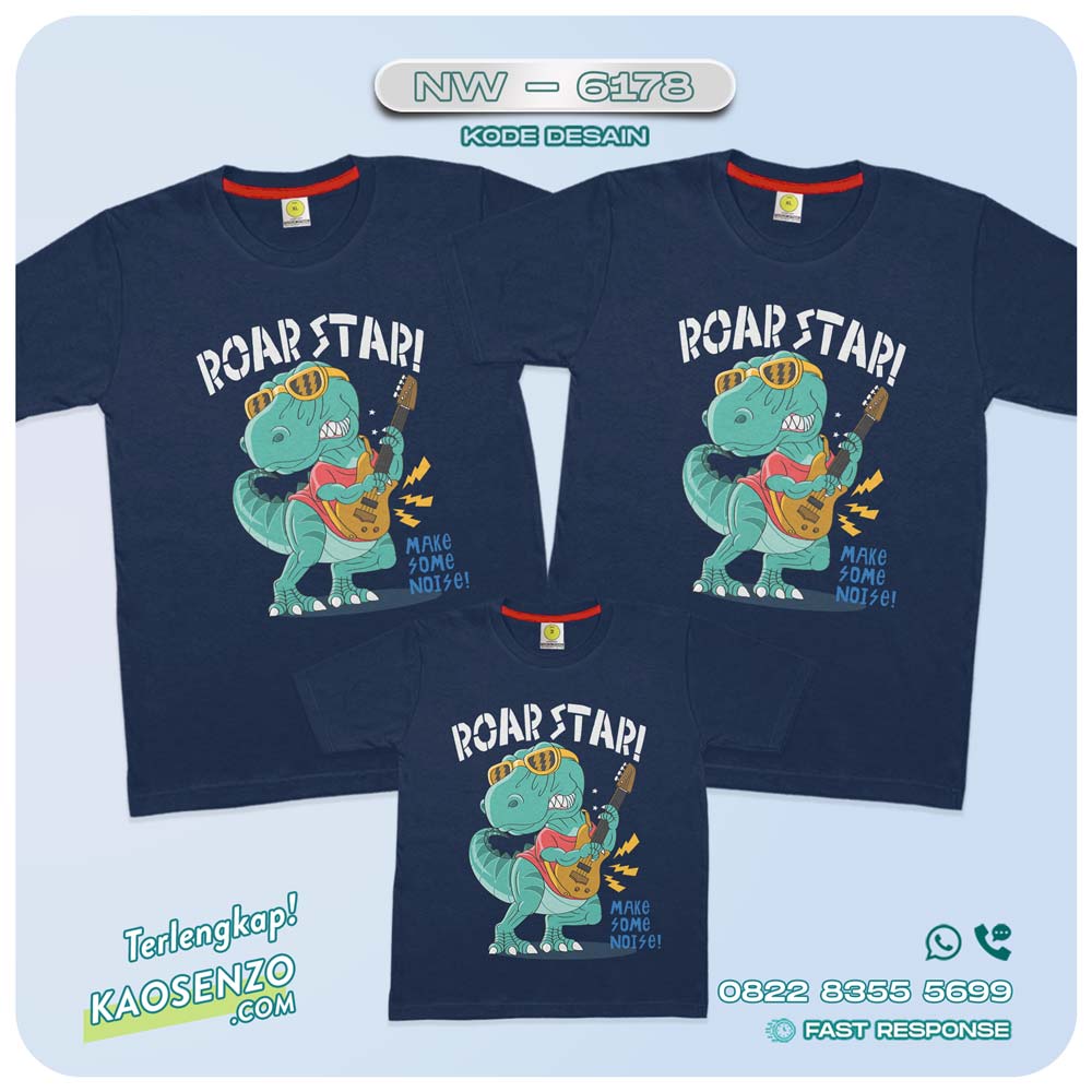 Baju Kaos Couple Keluarga Dinosaurus | Kaos Family Custom | Kaos Dinosaurus - NW 6178