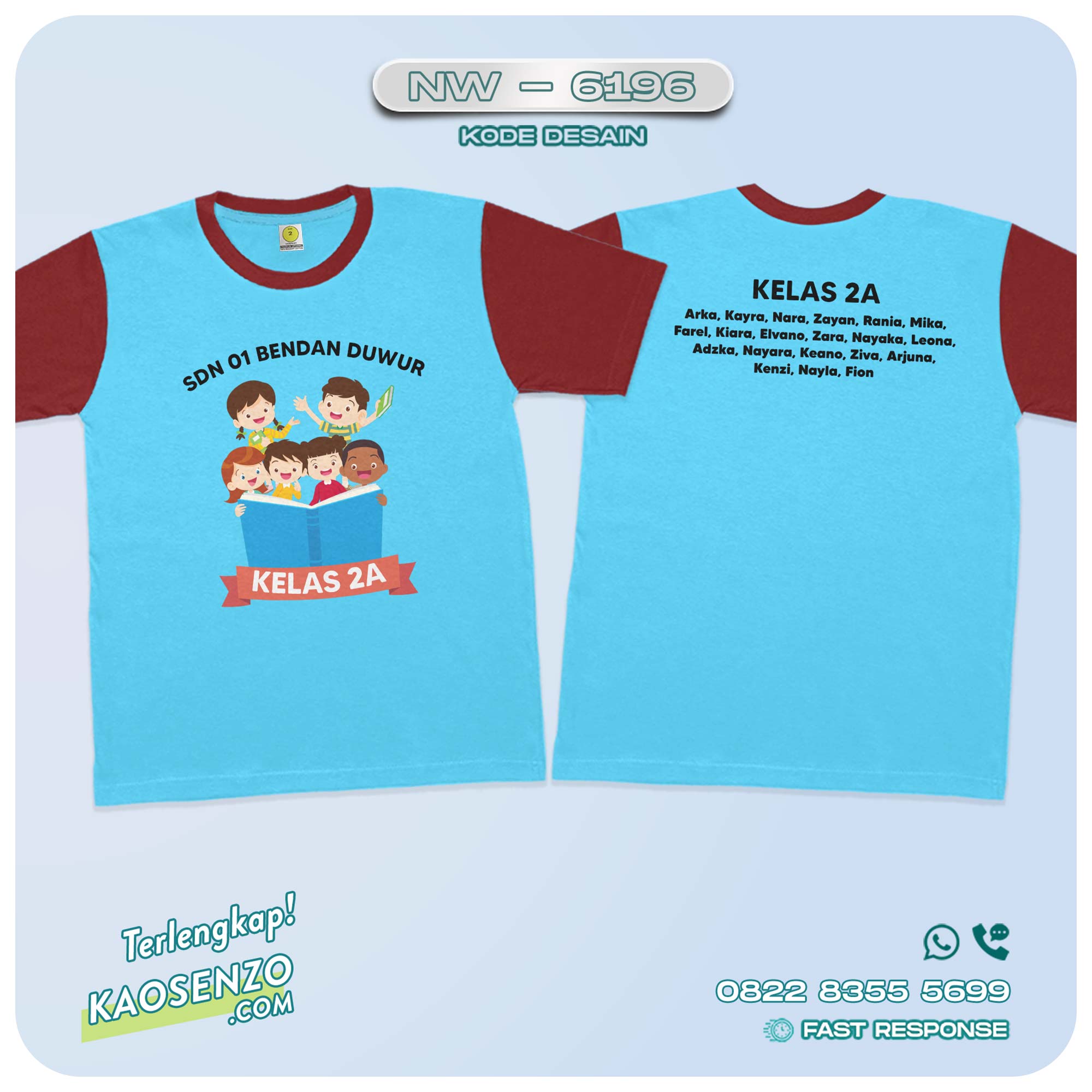 Baju Kaos Couple Kelas TK PAUD SD | Kaos Custom Kelas | Kaos Kelas SD - NW 6196