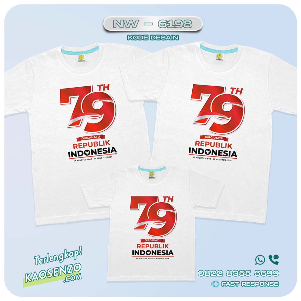 Baju Kaos Couple Keluarga Kemerdekaan | Kaos Family Custom | Kaos Kemerdekaan - NW 6198