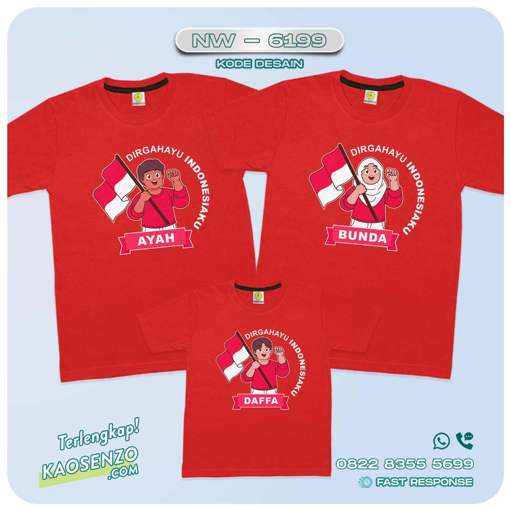 Baju Kaos Couple Keluarga Kemerdekaan | Kaos Family Custom | Kaos Kemerdekaan - NW 6199