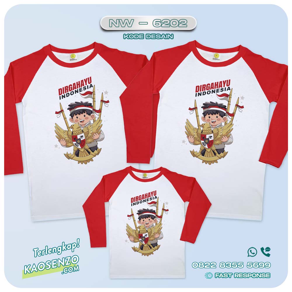 Baju Kaos Couple Keluarga Kemerdekaan | Kaos Family Custom | Kaos Kemerdekaan - NW 6202