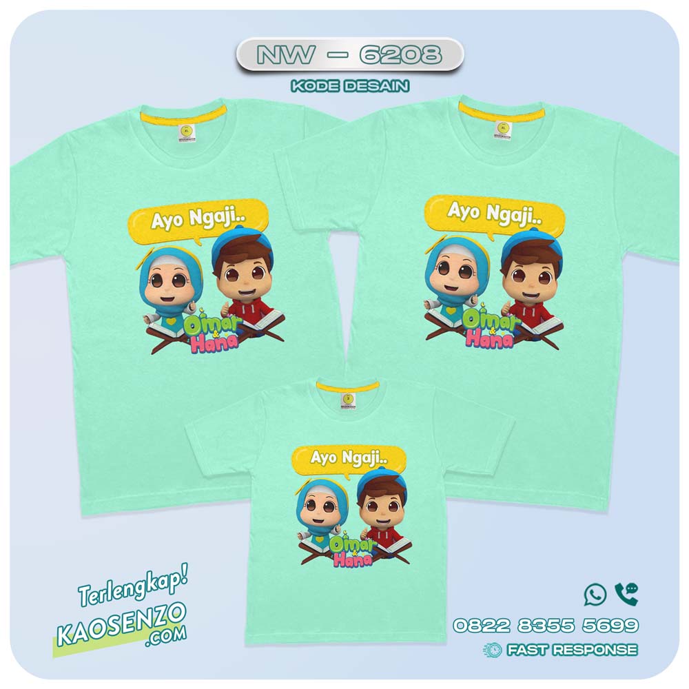 Baju Kaos Couple Keluarga Omar & Hana | Kaos Ulang Tahun Omar & Hana | Kaos Omar & Hana - NW 6208